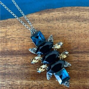 J. Crew - Blue, Black & Gold Crystal Statement Necklace